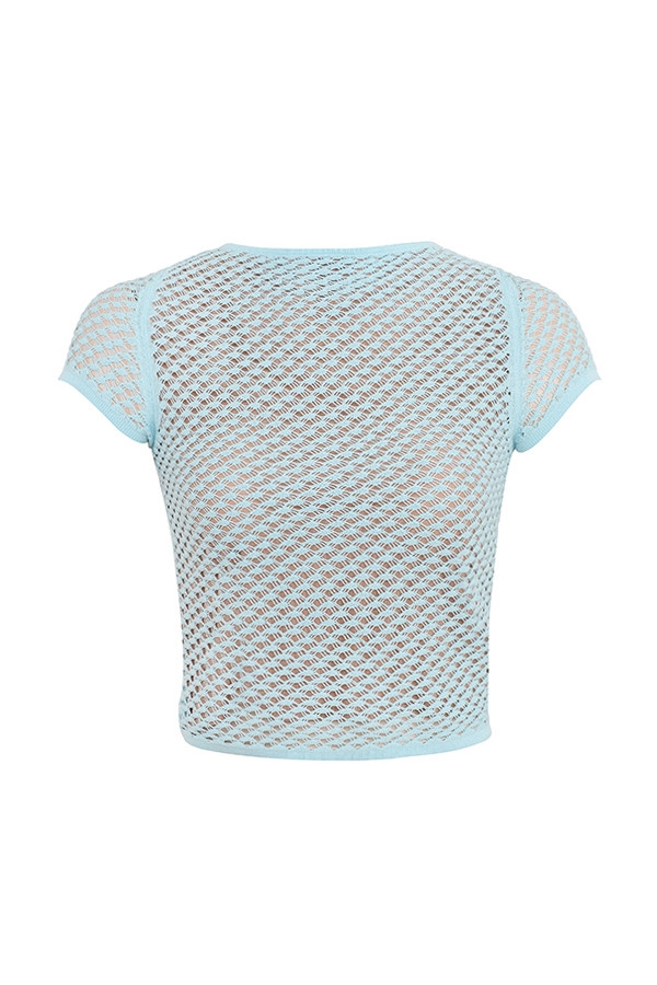 Mistress Rocks Seafoam Knit Open Back Ruffle Top - SALE — image 10