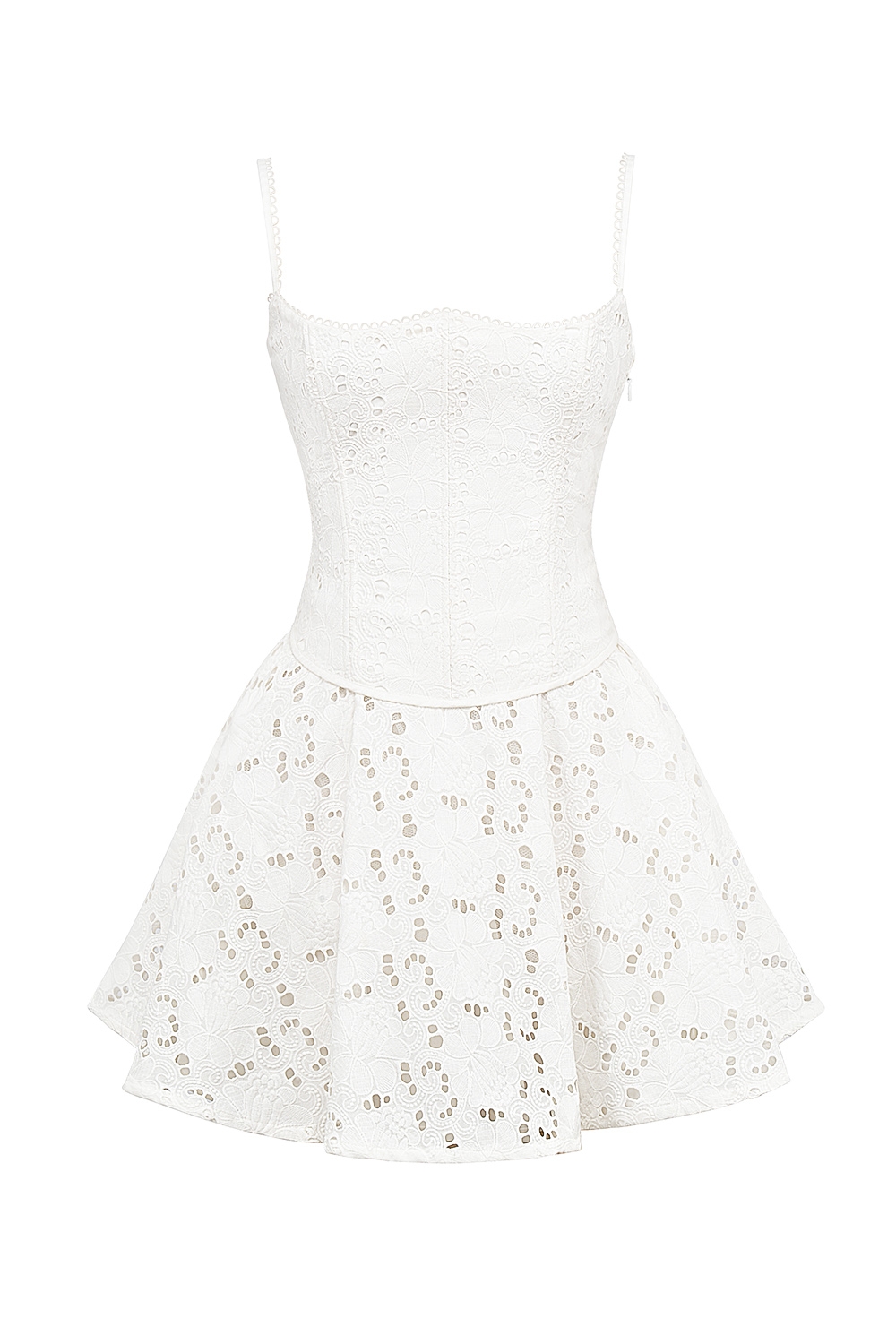 Elara  White Broderie Anglais Mini Dress — image 12