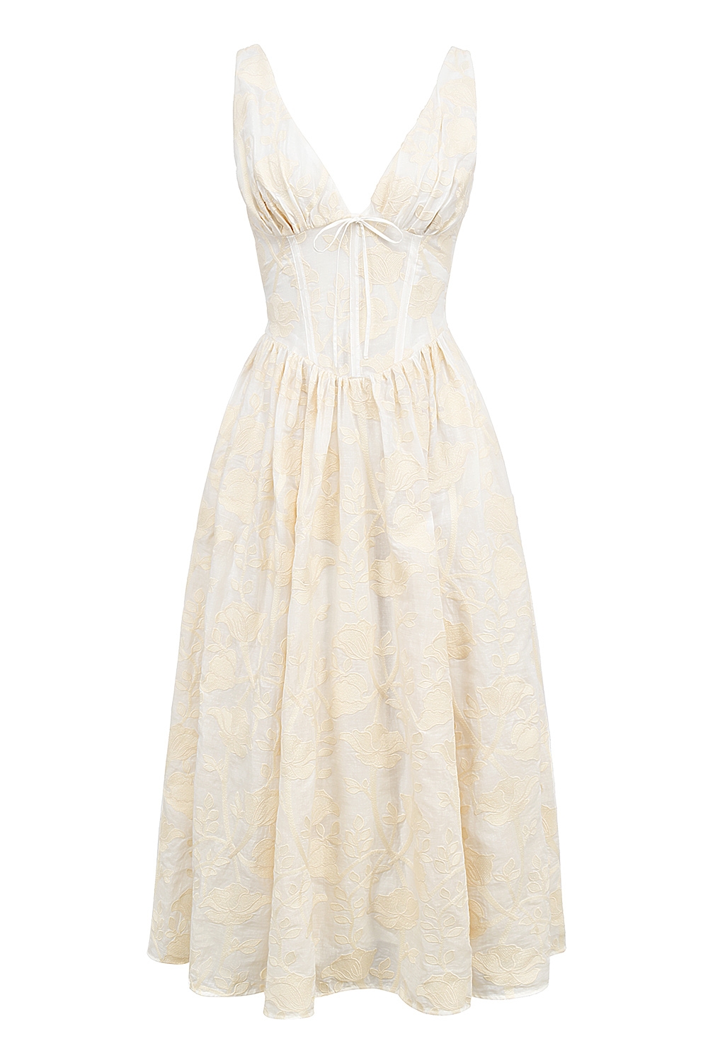 Emmelina  Vintage Ivory Floral Embroidered Corset Sundress — image 9