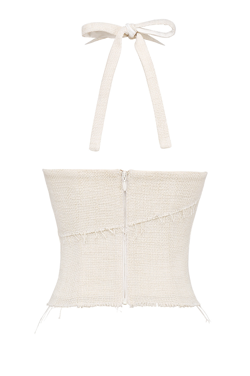Mistress Rocks Taupe Frayed Tweed Halter Top - SALE — image 12