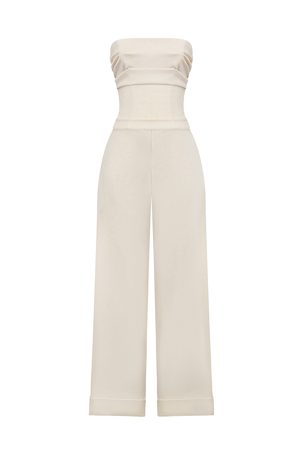 Mistress Rocks Beige Strapless Wide Leg Jumpsuit - SALE — image 11