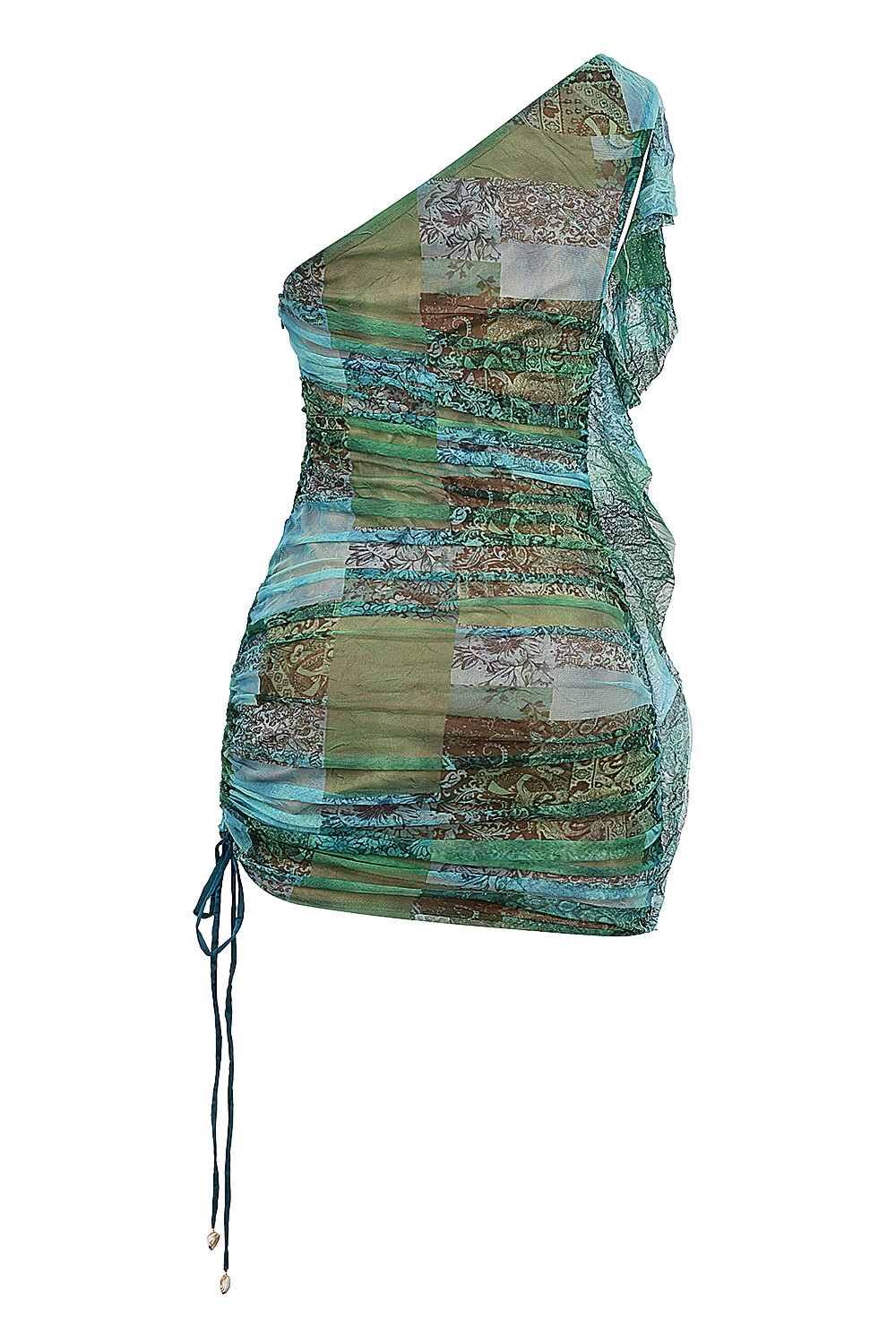 Mistress Rocks Ocean Teal Print Asymmetric Mini Dress - SALE — image 12