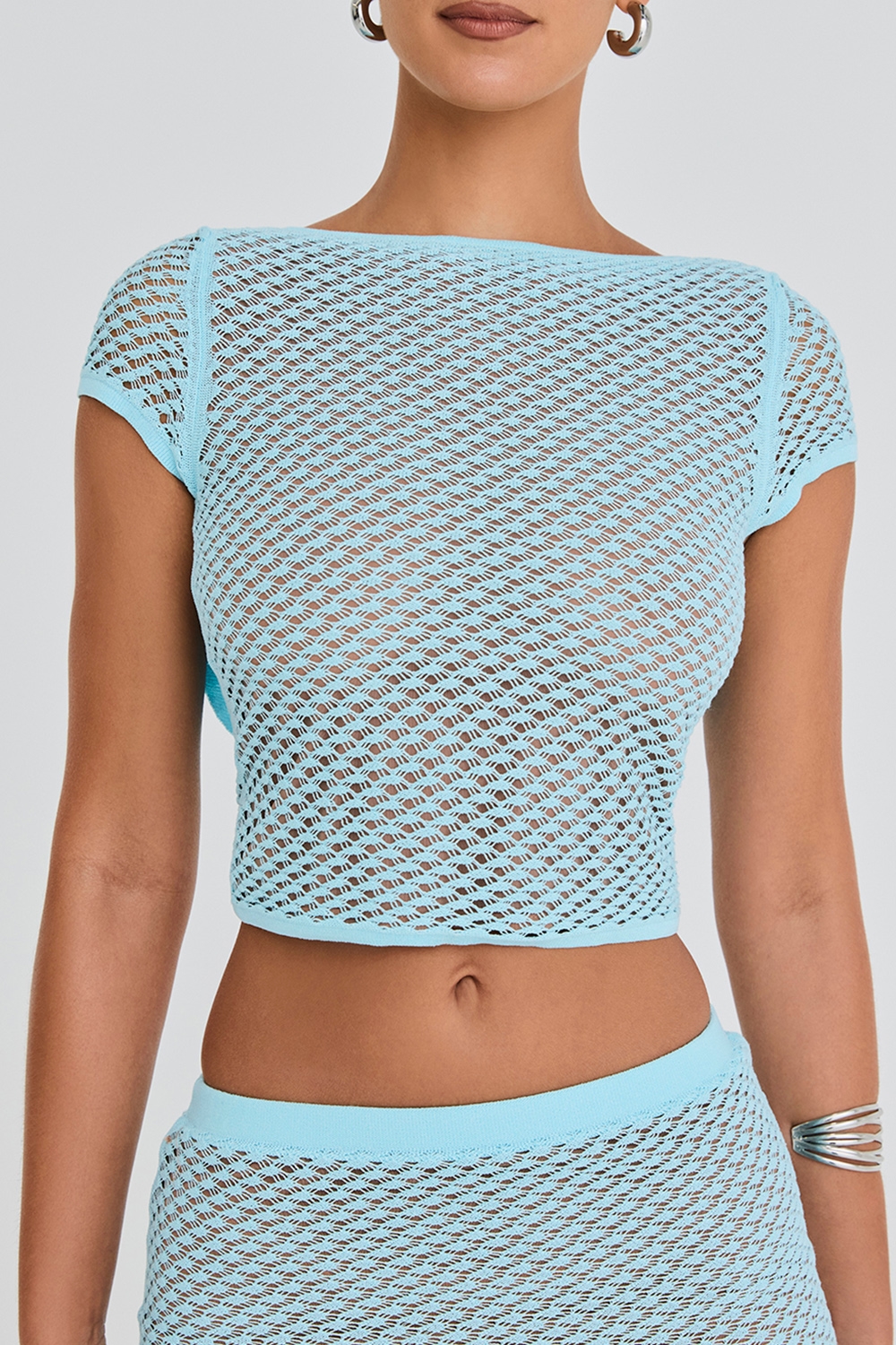 Mistress Rocks Seafoam Knit Open Back Ruffle Top - SALE — image 4