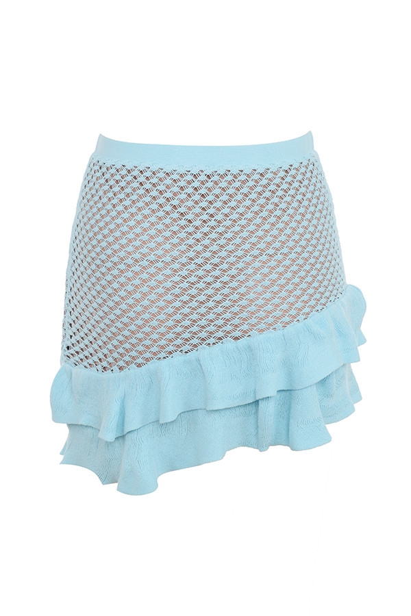 Mistress Rocks Seafoam Knit Ruffle Mini Skirt - SALE — image 11