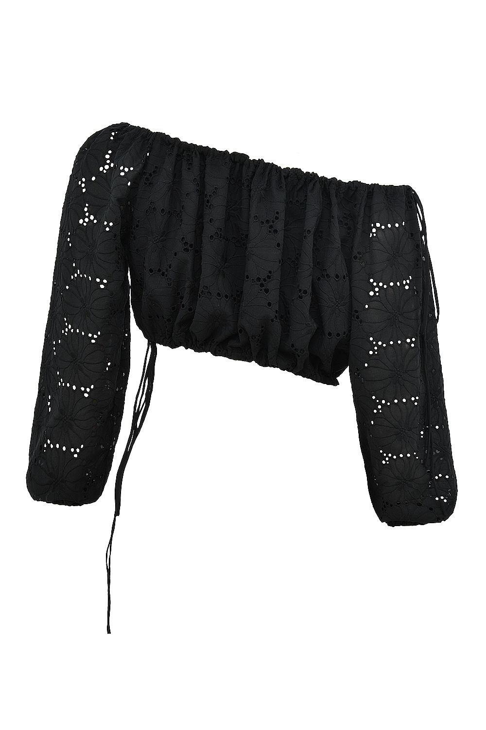 Mistress Rocks Black Broderie Cotton Off Shoulder Top - SALE — image 11
