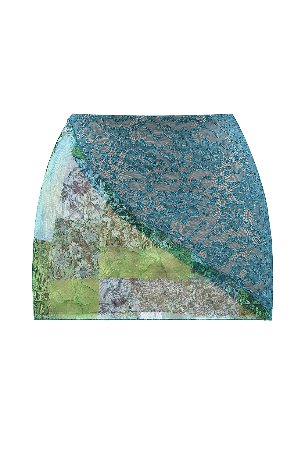 Mistress Rocks Ocean Teal Panelled Mini Skirt - SALE — image 11