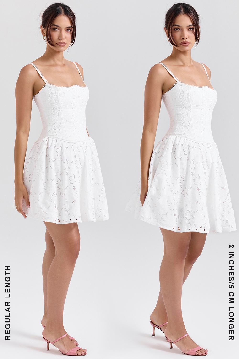 Elara  White Broderie Anglais Mini Dress — image 9