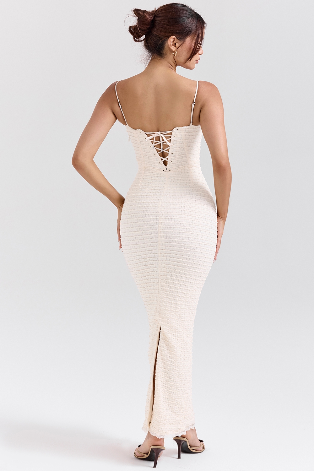 Elinor  Cream Tea Frill Lace Midi Dress — image 7