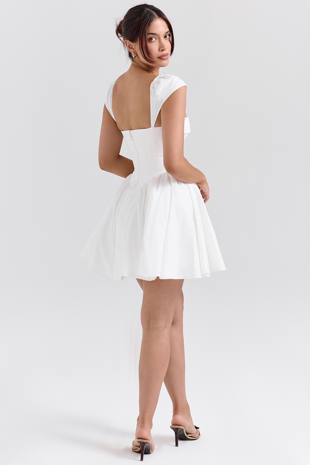 Florence  White Cotton Corset Mini Dress — image 7