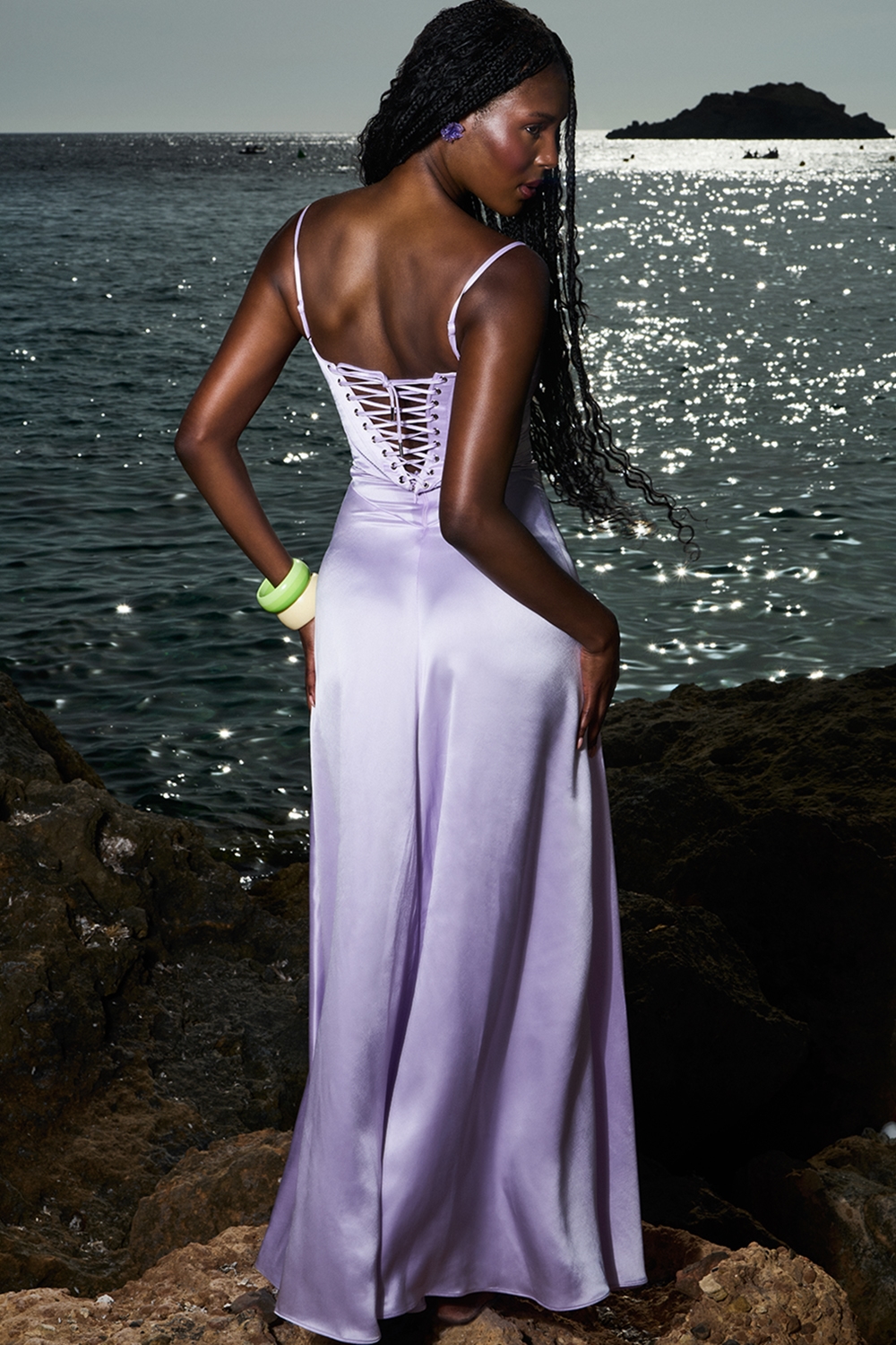 Anabella  Orchid Lace Up Maxi Dress — image 9