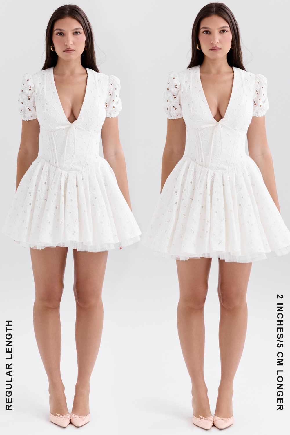 Imani  White Pleated Broderie Anglais Mini Dress — image 8