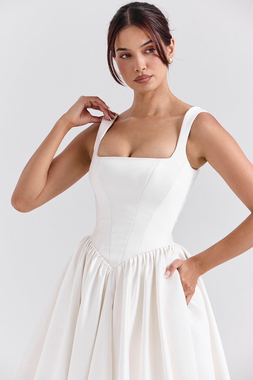 Lillianna  Ivory Italian Satin Corset Bridal Gown — image 5