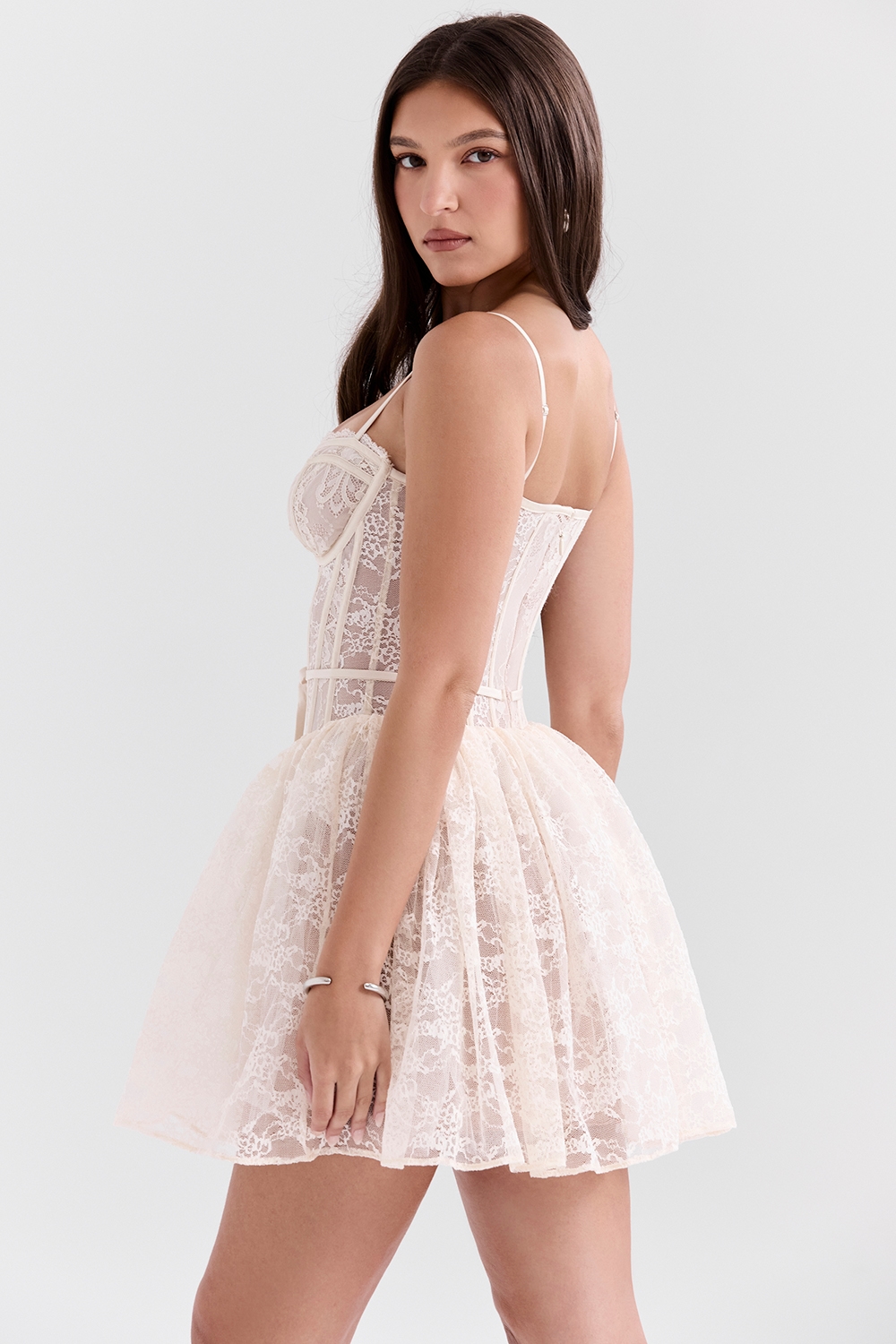 Louisa  Vintage Cream Lace Mini Dress — image 7