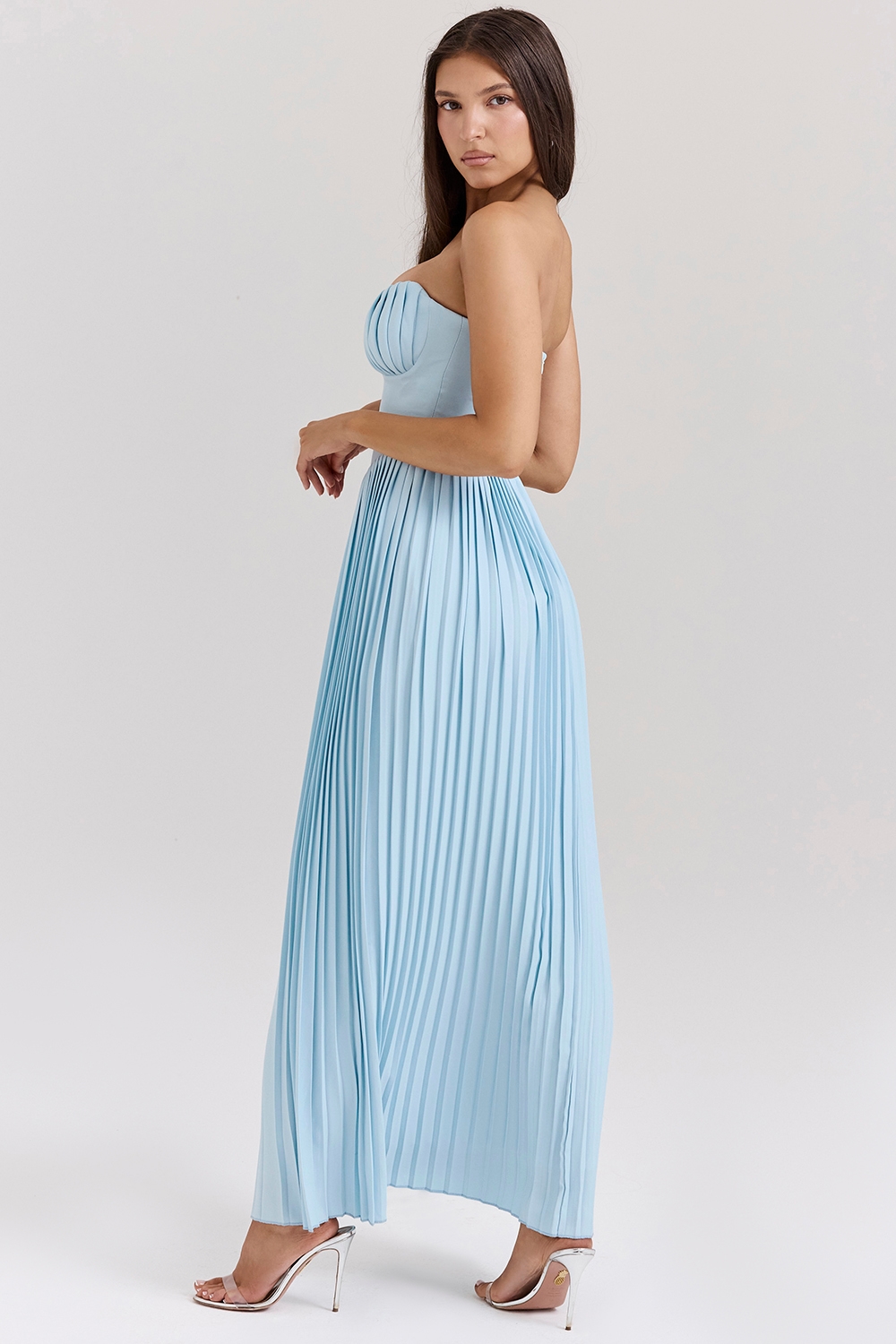 Marcella  Ocean Blue Pleated Maxi Dress — image 6