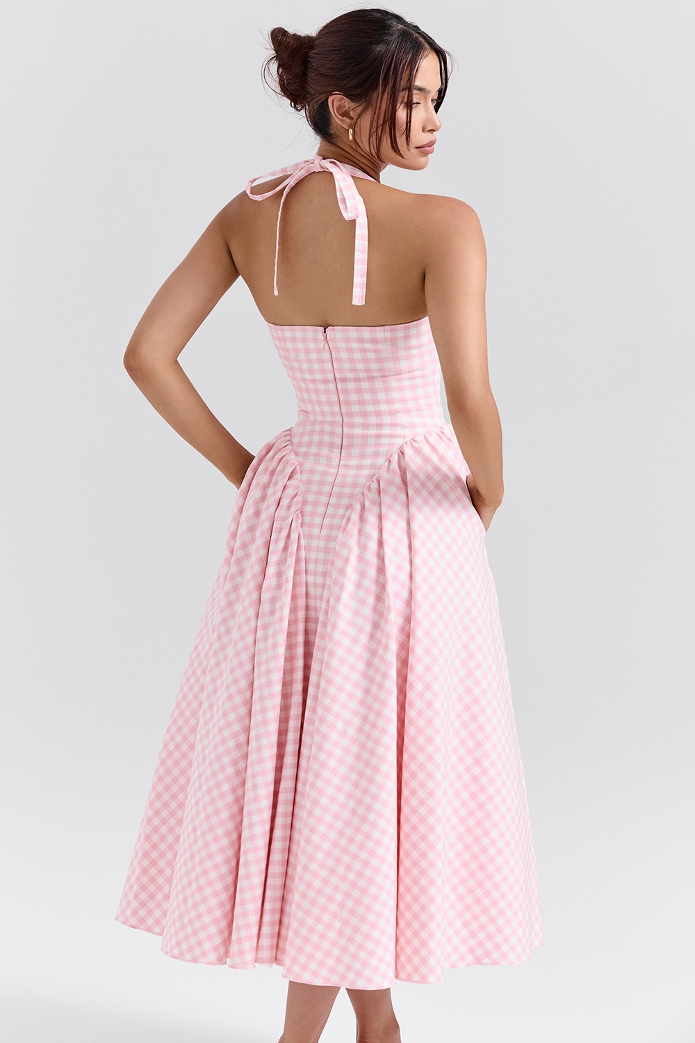 Marilyn  Strawberry Shortcake Gingham Halter Midi Sundress — image 6
