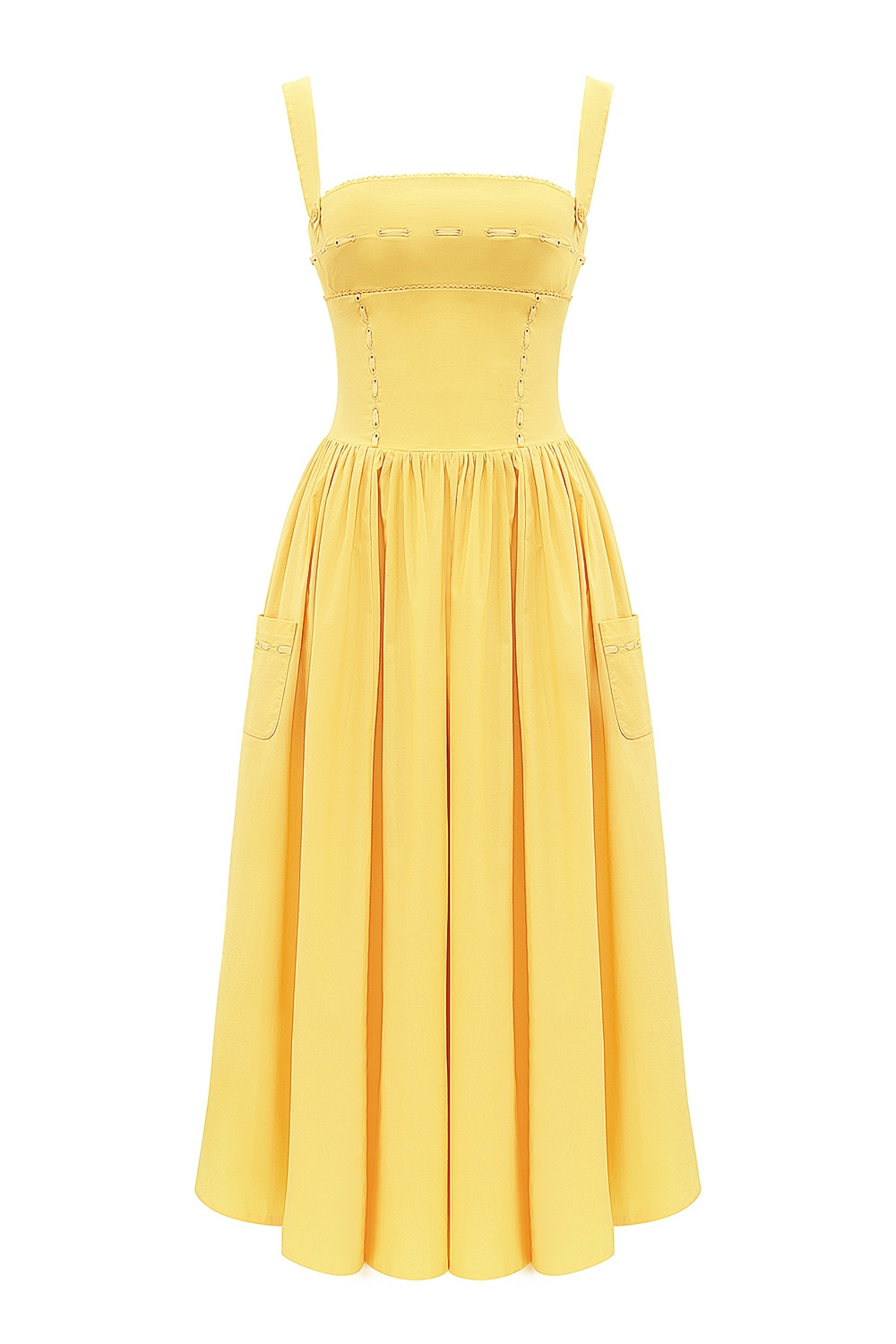 Vivien  Apricot Cotton Midi Sundress — image 12