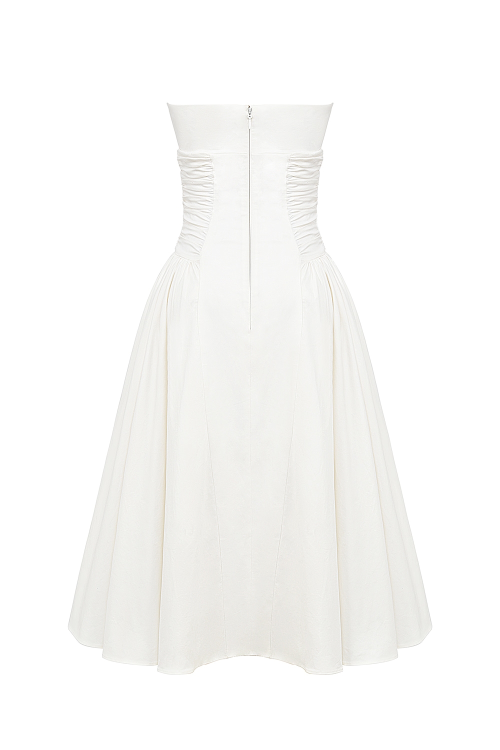 Georgiana  White Cotton Strapless Midi Sundress — image 12