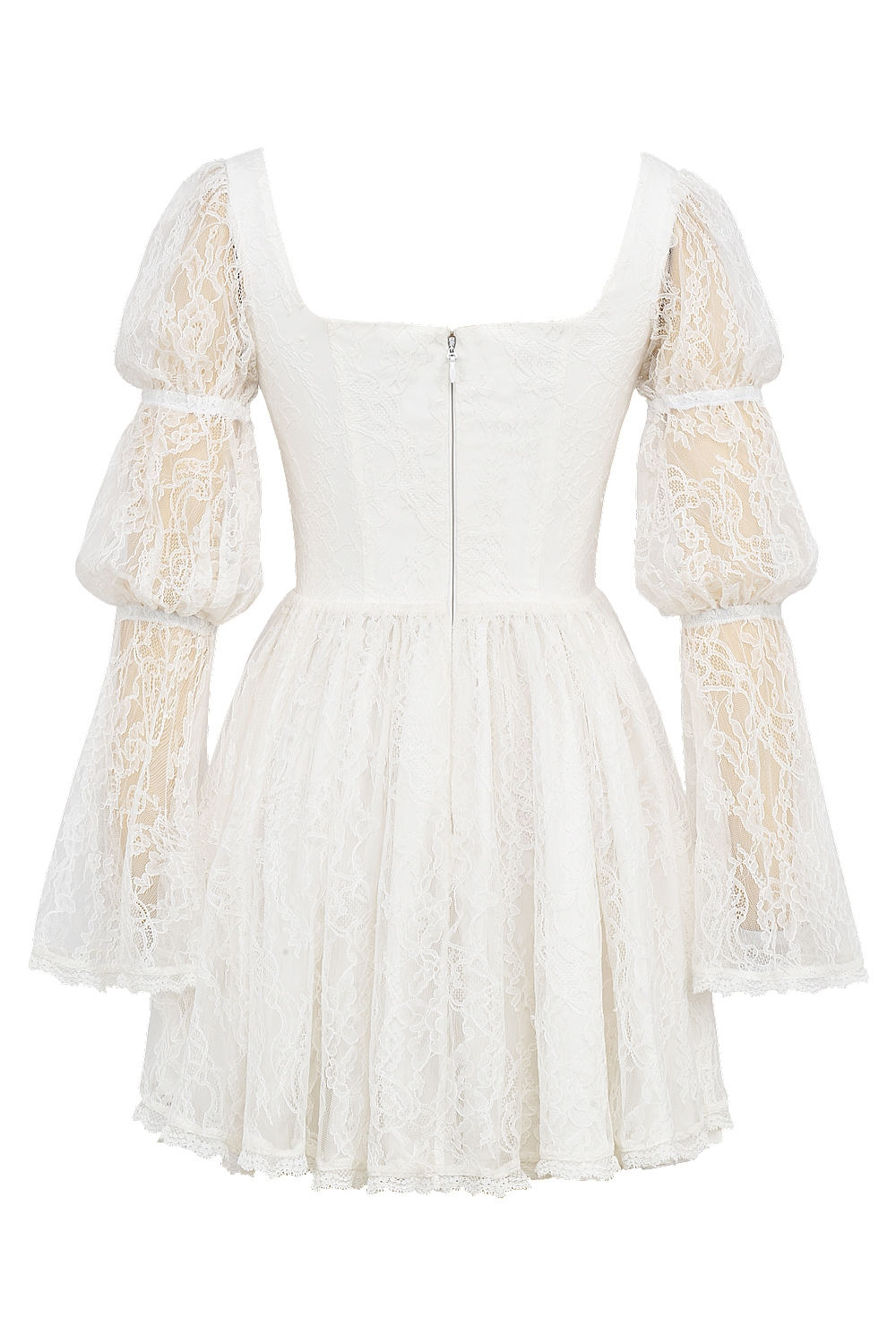 Sancia  White Lace Puff Sleeve Mini Dress — image 12