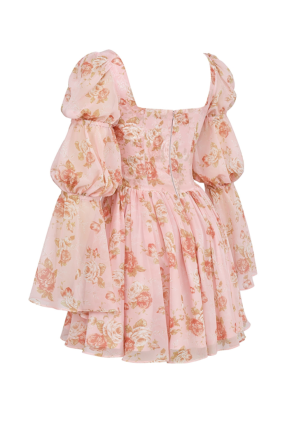 Sancia  English Vintage Rose Print Puff Sleeve Mini Dress — image 12