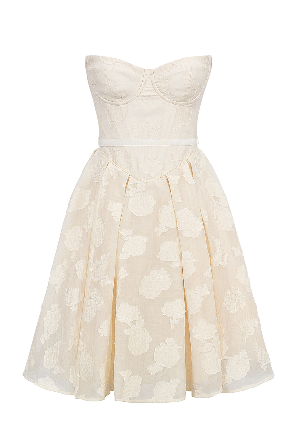 Saige  Vintage Cream Floral Strapless Mini Dress — image 11
