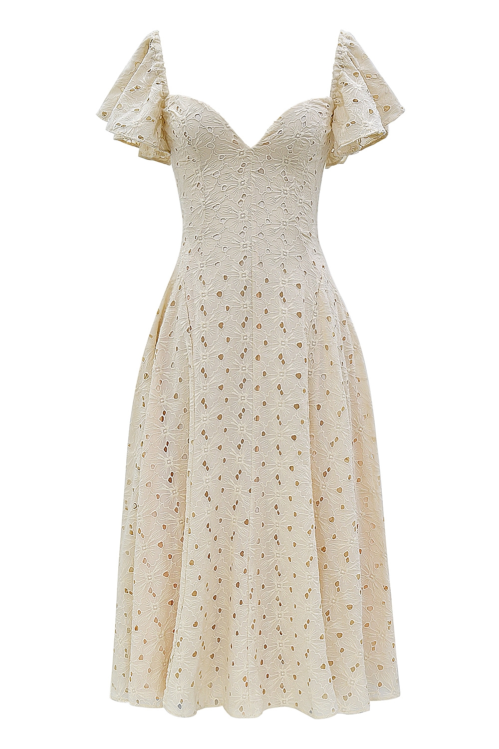 Amaya  Cream Tea Broderie Anglais Midi Dress — image 13