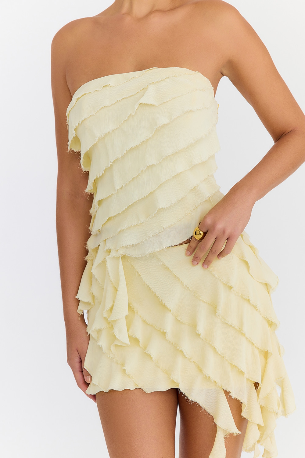 Mistress Rocks Vanilla Ruffle Layered Mini Skirt - SALE — image 5