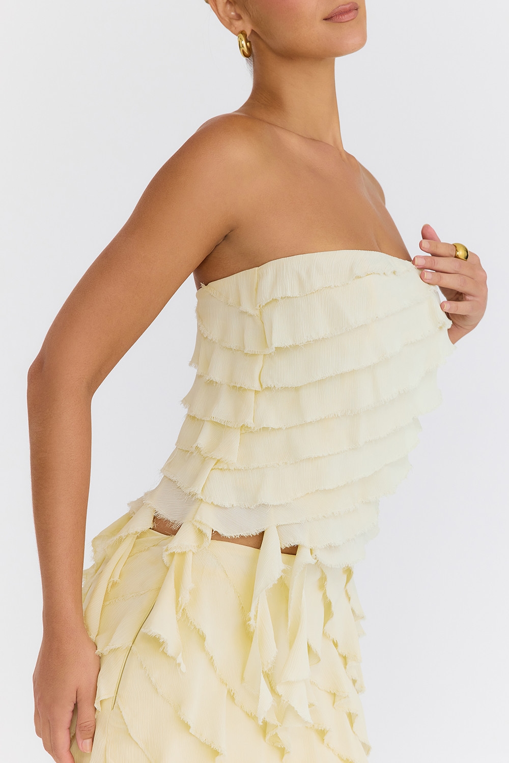 Mistress Rocks Vanilla Strapless Ruffle Top - SALE — image 4