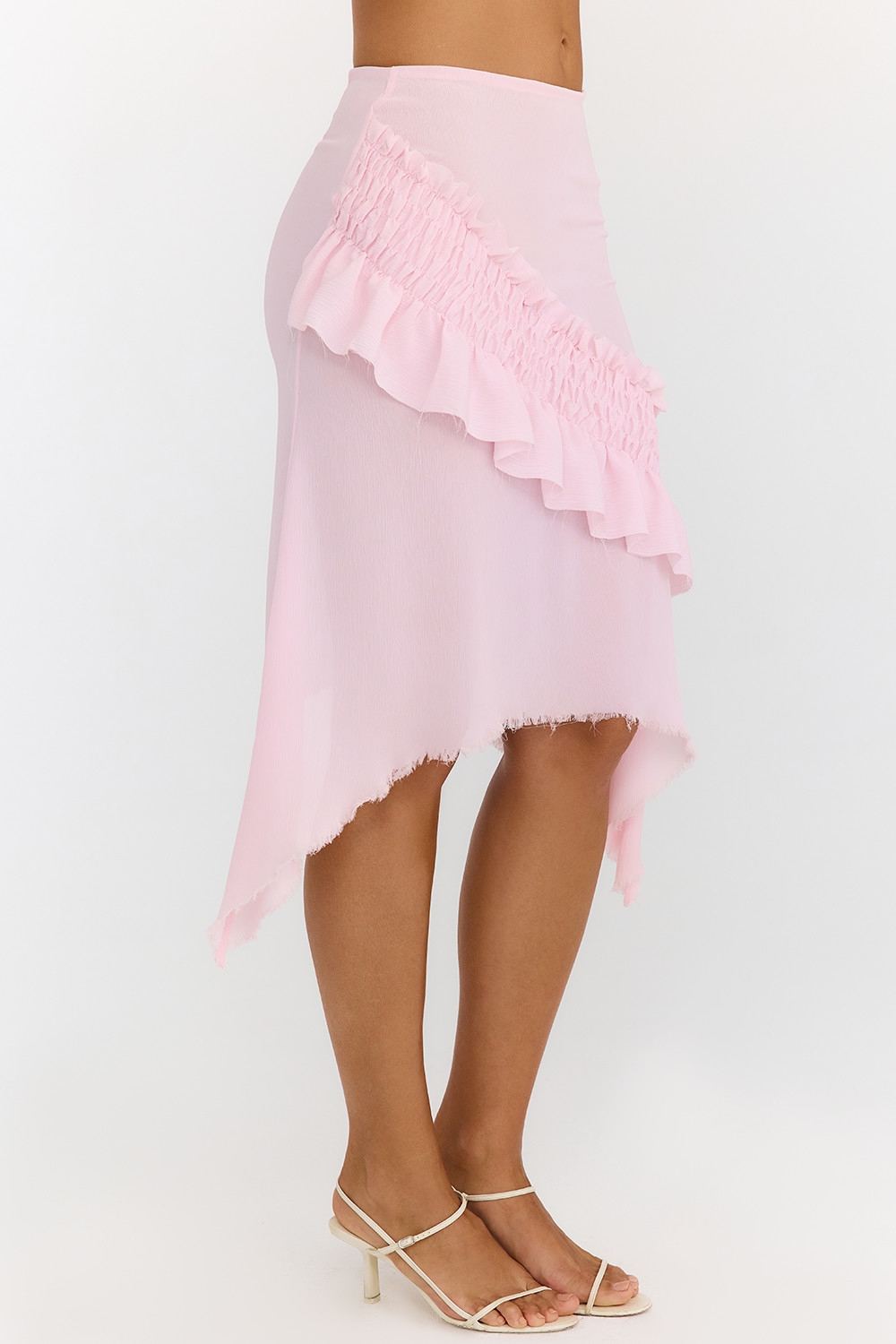 Mistress Rocks Pink Icing Shirred Ruffle Midi Skirt - SALE — image 9