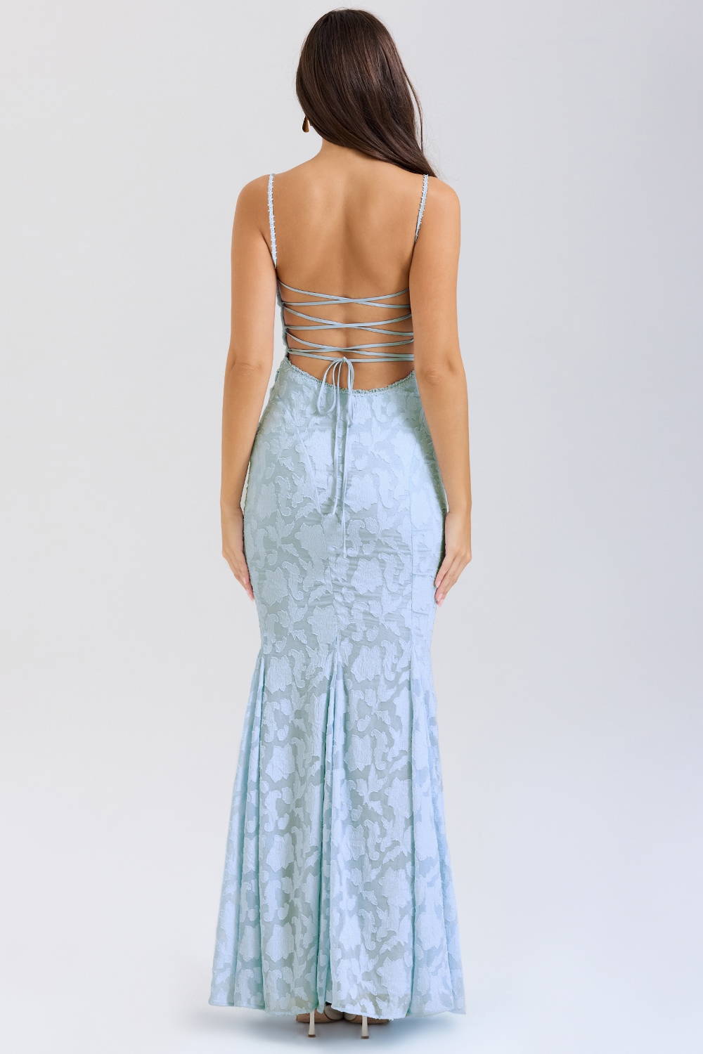 Joan  Bluebell Lace Up Back Maxi Dress — image 6