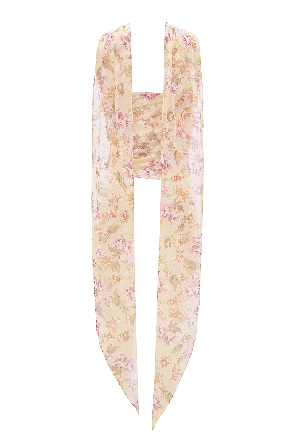 Hallie  Honeyflower Print Strapless Corset With Neck Scarf — image 12