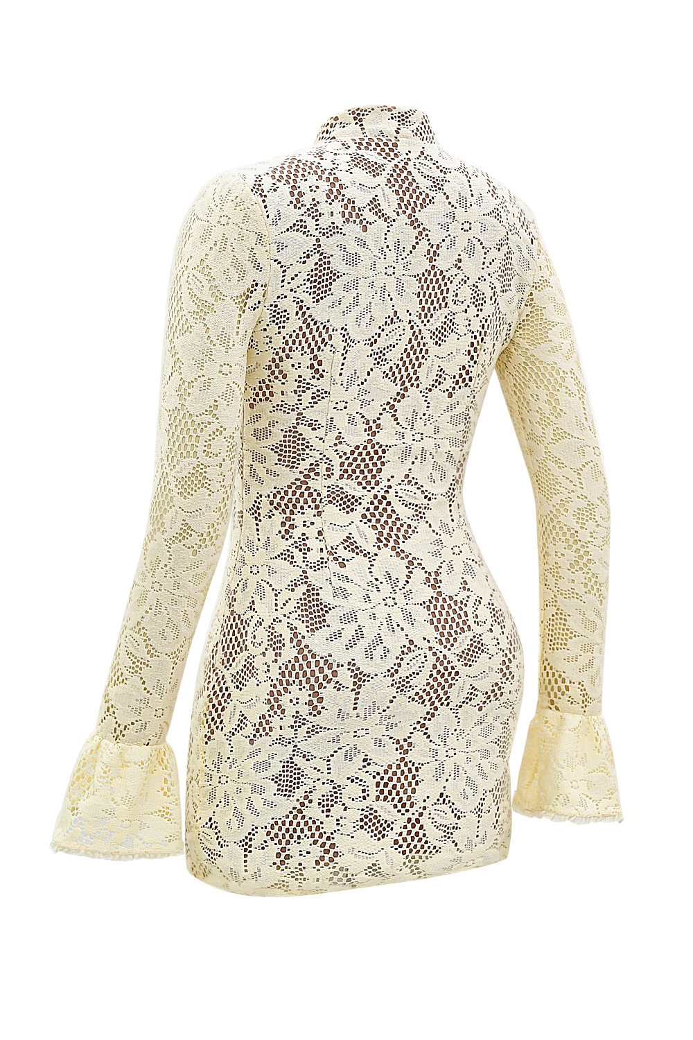 Brianna  Buttermilk Keyhole Lace Mini Dress — image 13