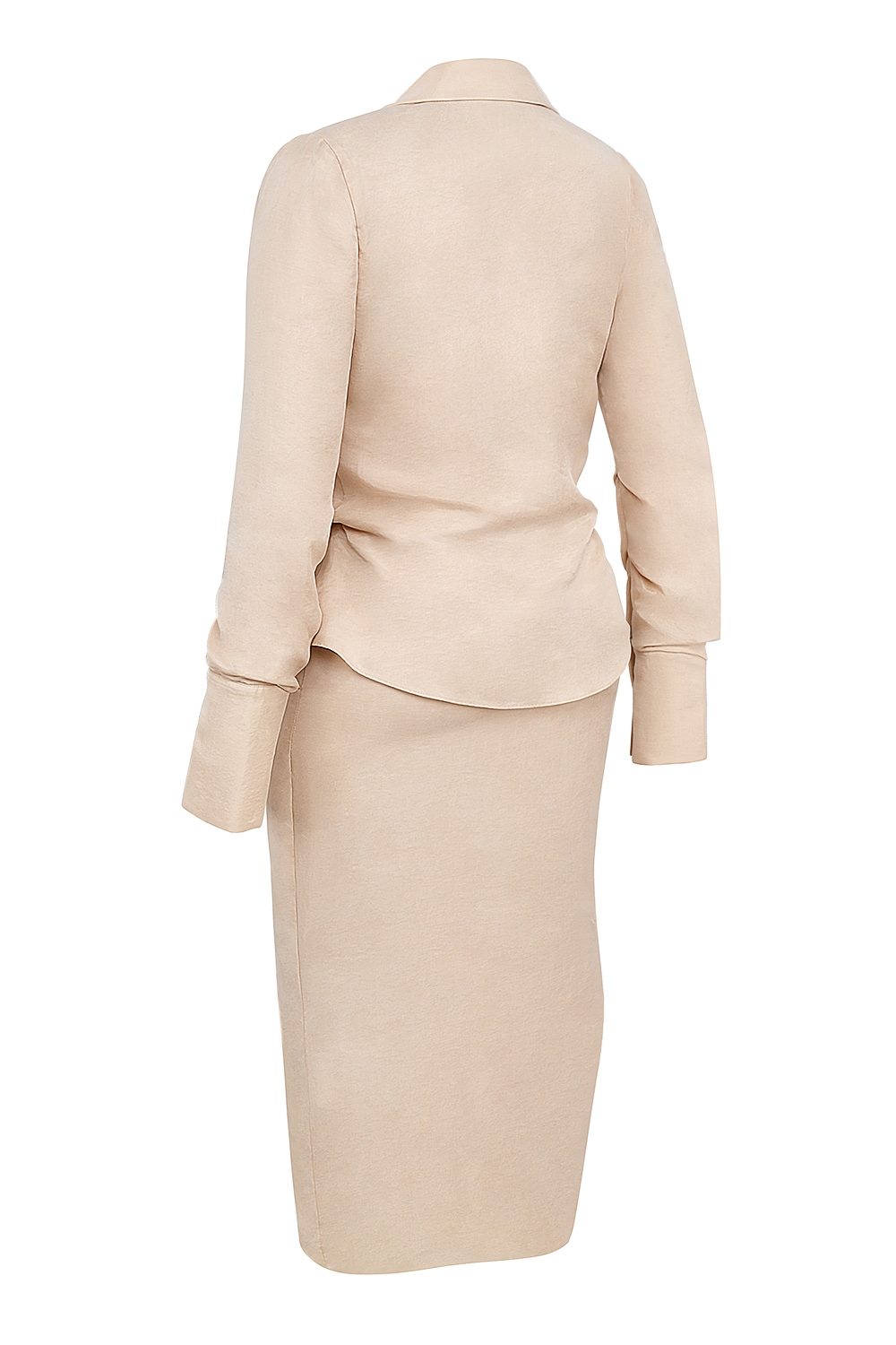 Nevaeh  Almond Plunge Shirt Midi Dress — image 11