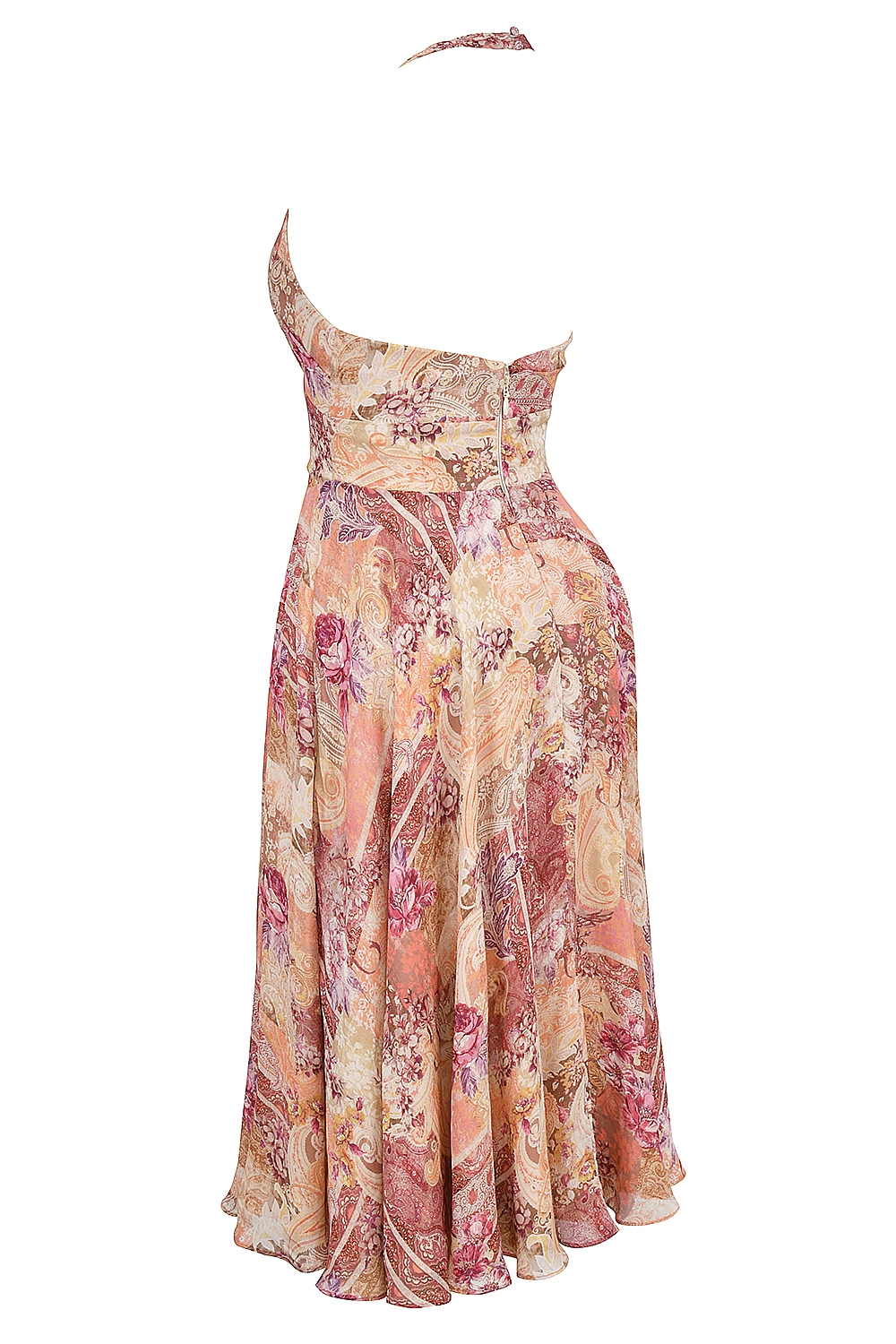 Solada  Paisley Patchwork Print Georgette Halter Sundress — image 15