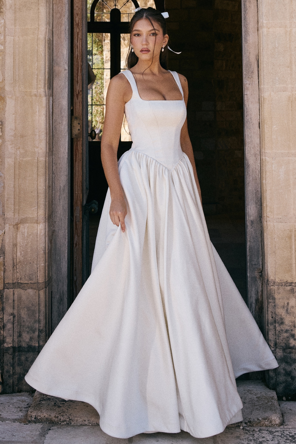 Lillianna  Ivory Italian Satin Corset Bridal Gown — image 10