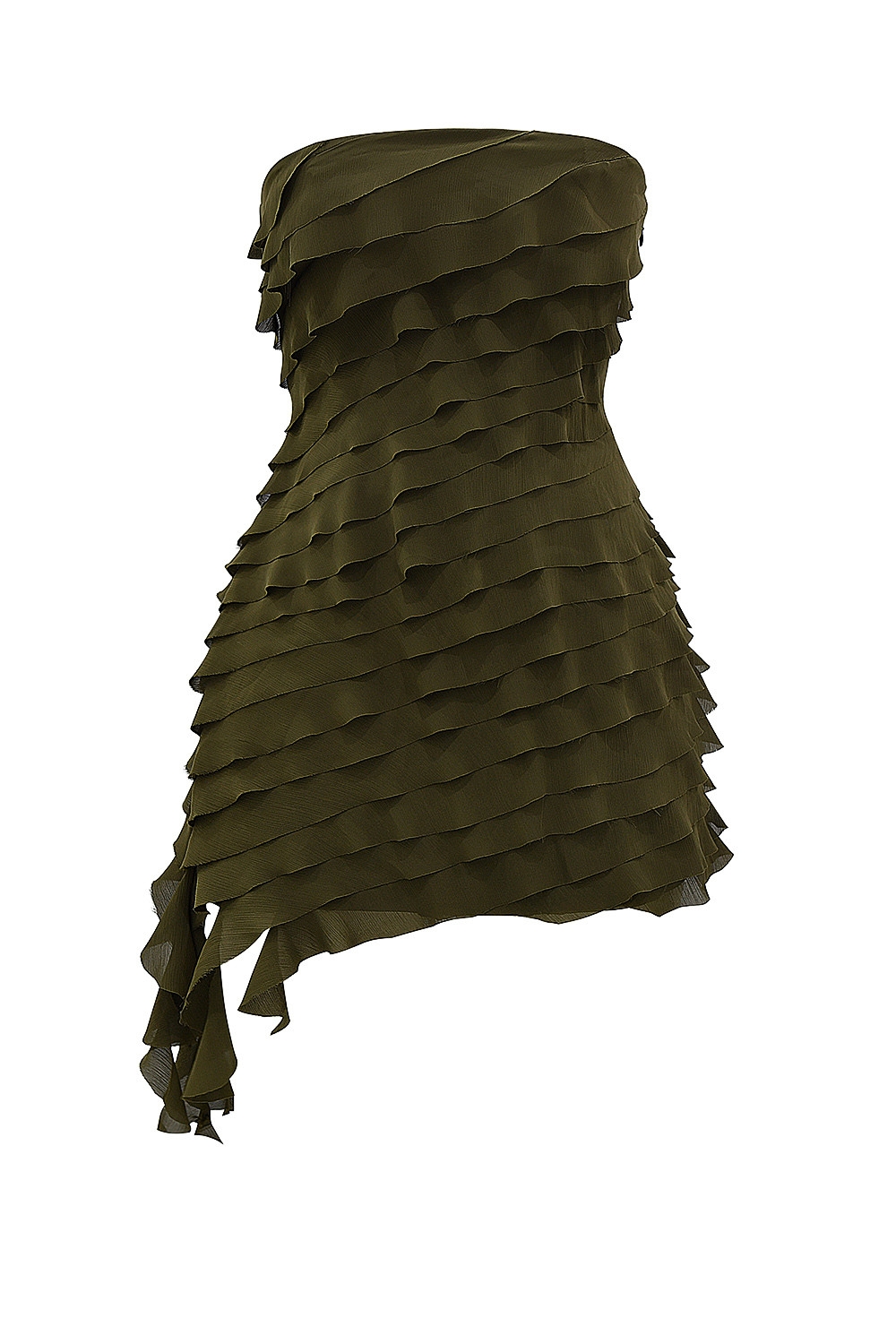 Mistress Rocks Olive Strapless Ruffle Mini Dress - SALE — image 11
