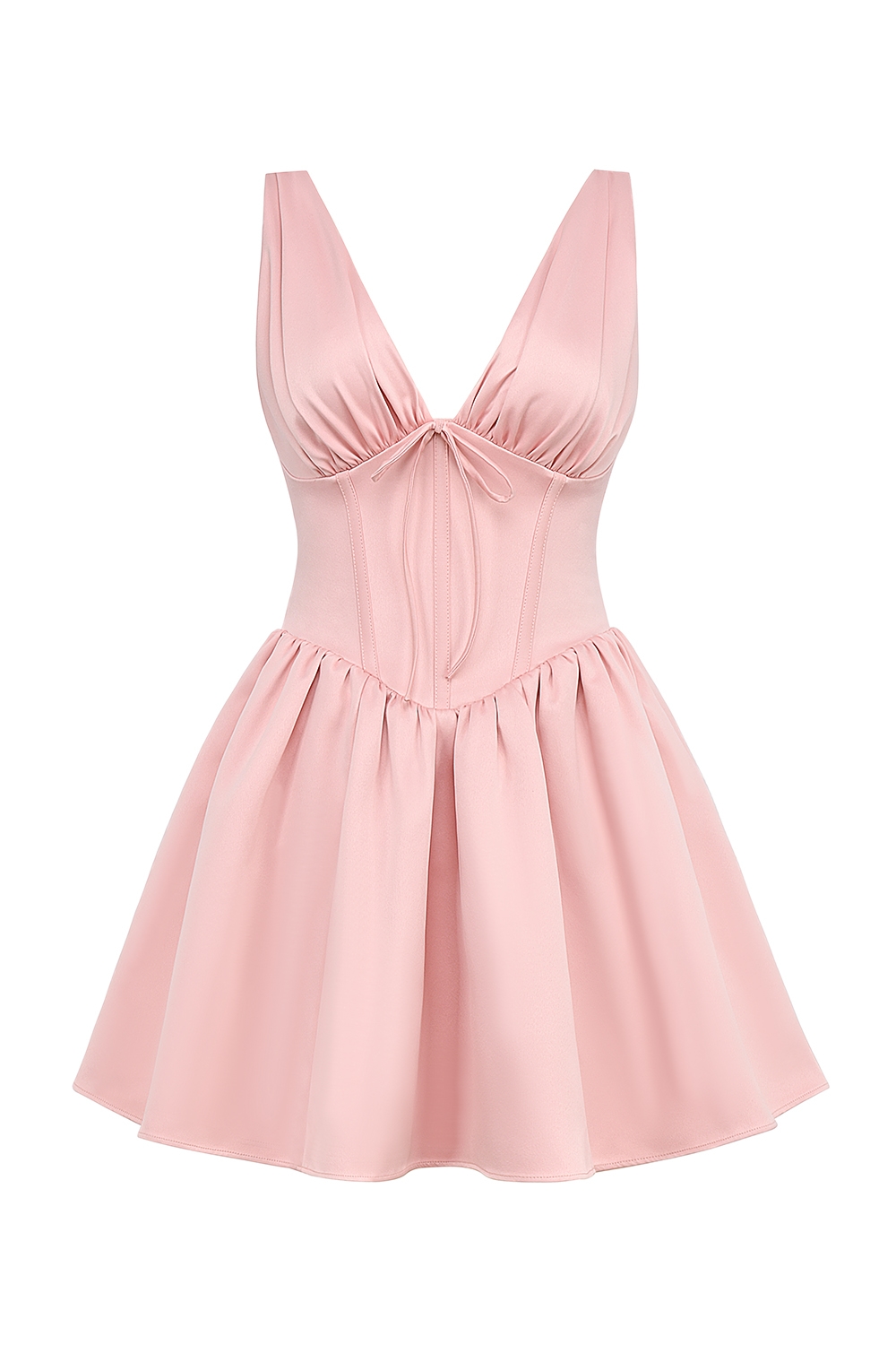 Emmeliette  Powder Pink Satin Mini Dress — image 14
