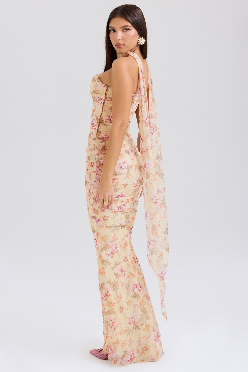 Cassidy  Honeyflower Print Fluted Hem Maxi Skirt — image 5
