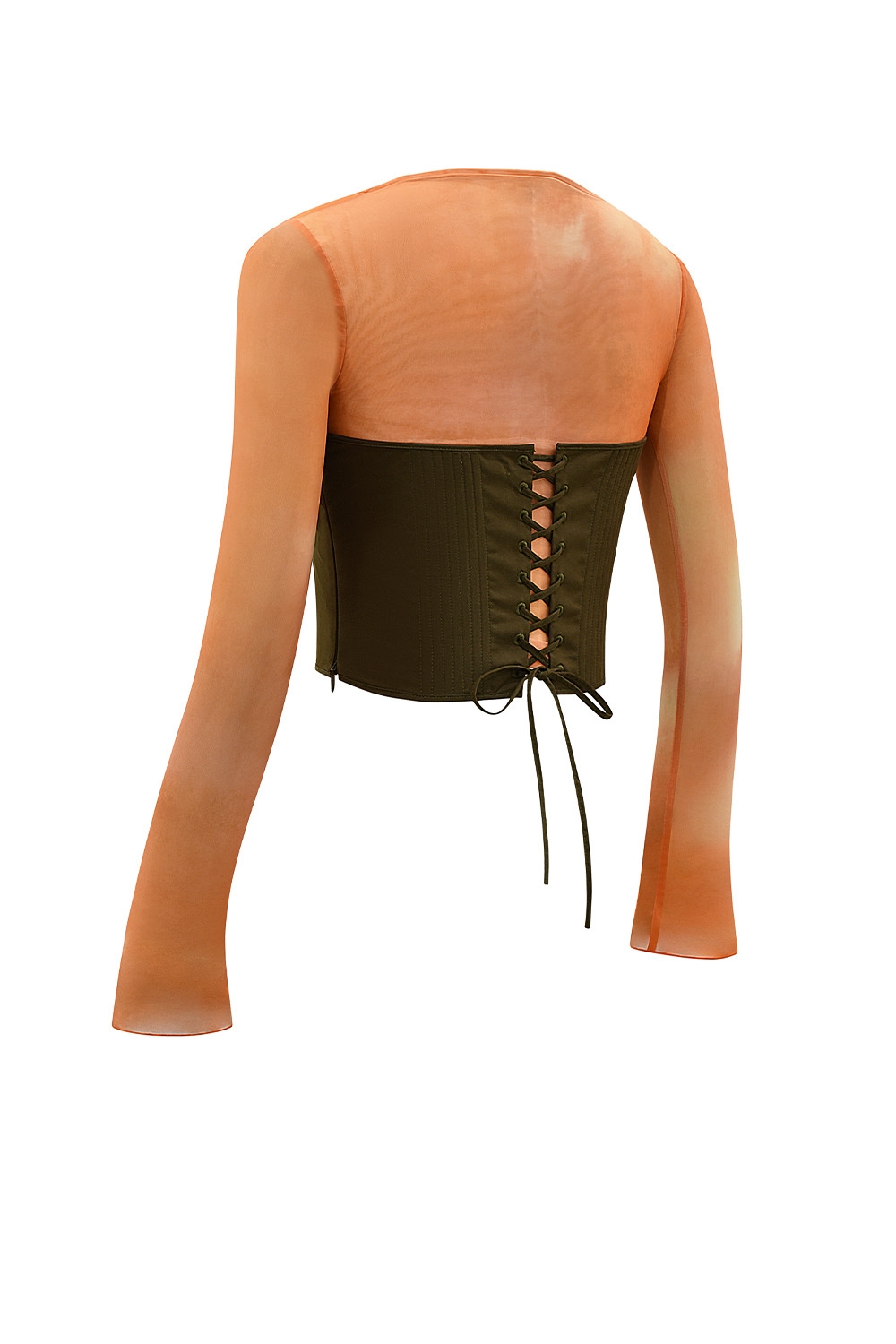 Mistress Rocks Orange Ombre Top With Lace Up Back Corset - SALE — image 12