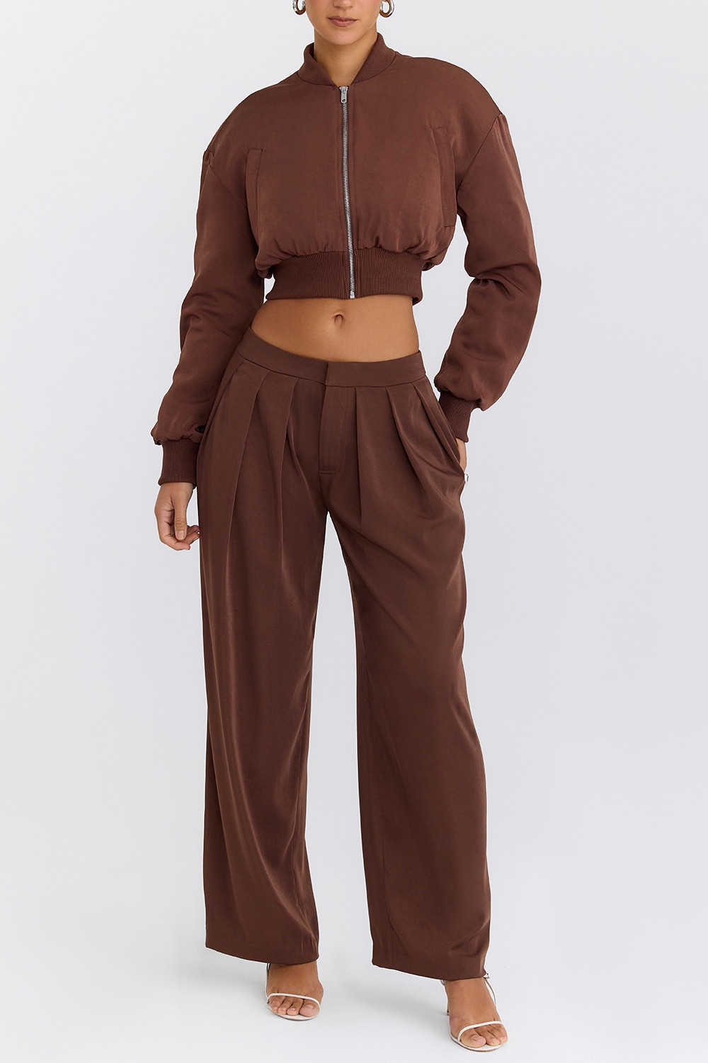Mistress Rocks Cocoa Pleated Wide Leg Trousers - SALE — image 6