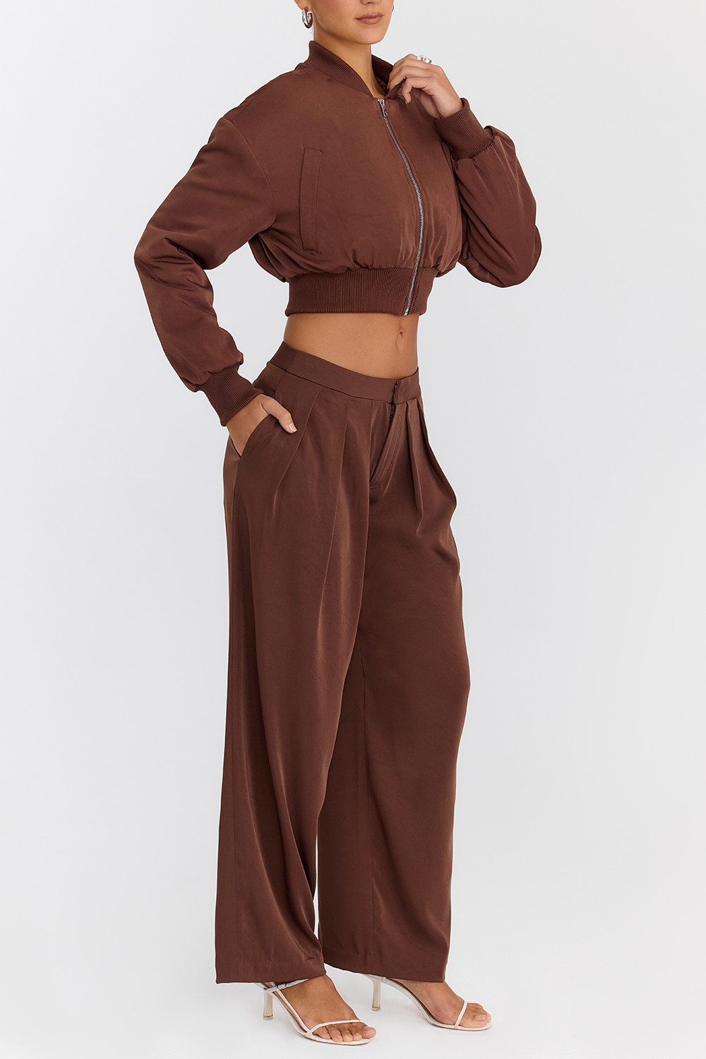Mistress Rocks Cocoa Pleated Wide Leg Trousers - SALE — image 7