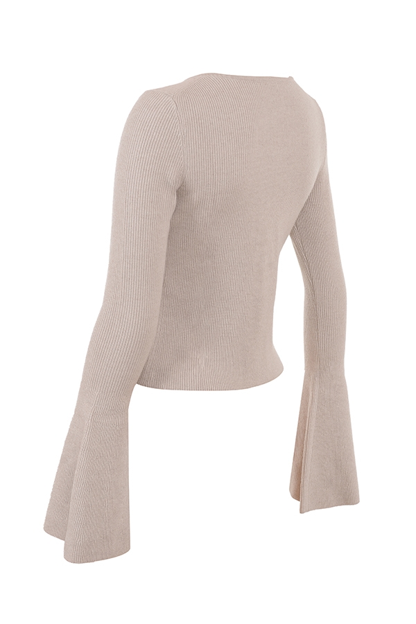 Aster  Biscuit Wool Cashmere Long Sleeve Cardigan — image 9