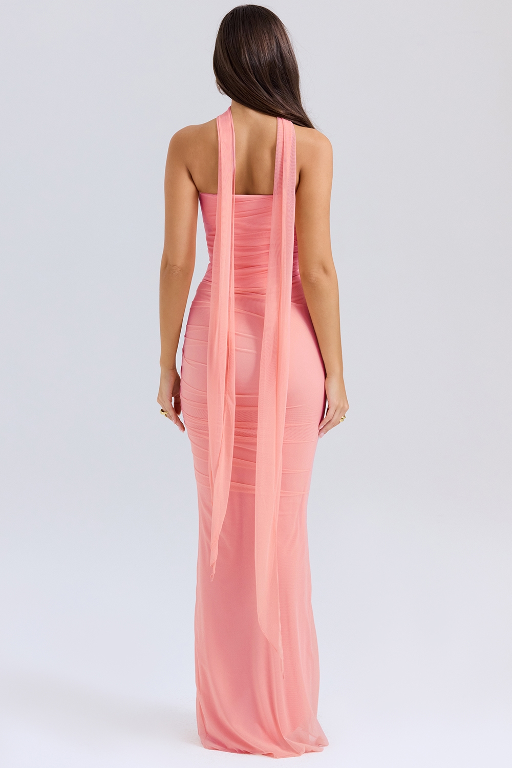 Cassidy  Peach Fluted Hem Maxi Skirt — image 7