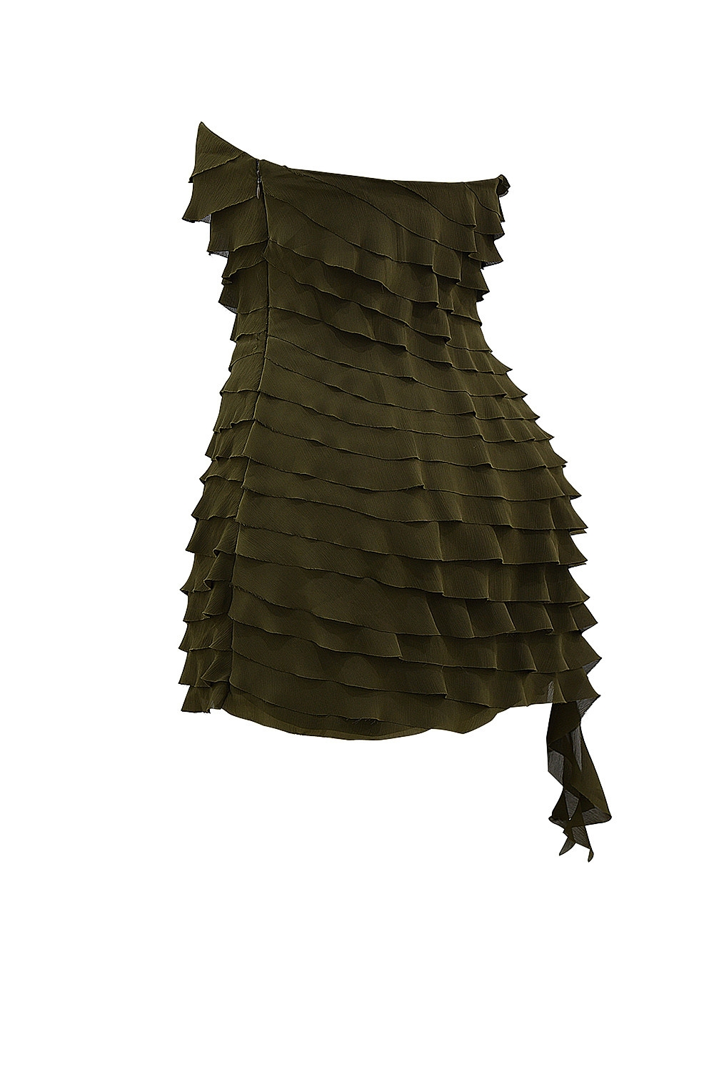 Mistress Rocks Olive Strapless Ruffle Mini Dress - SALE — image 12