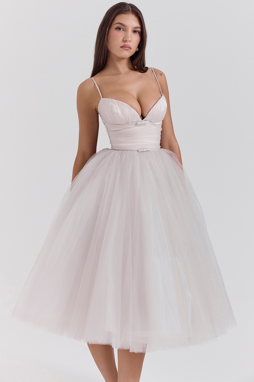 Countess  French Dove Tulle Midi Dress — image 5