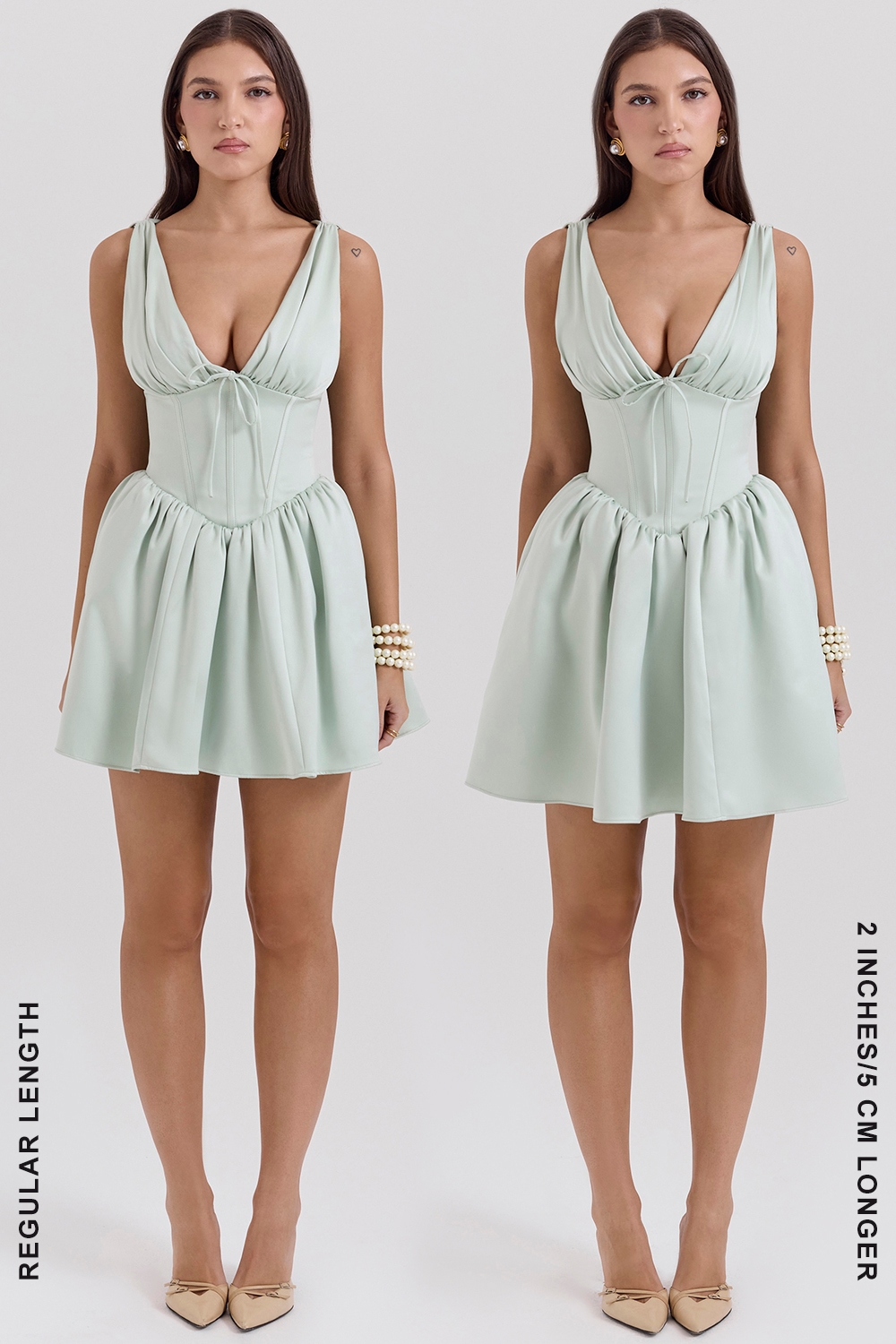 Emmeliette  Pistachio Satin Mini Dress — image 8