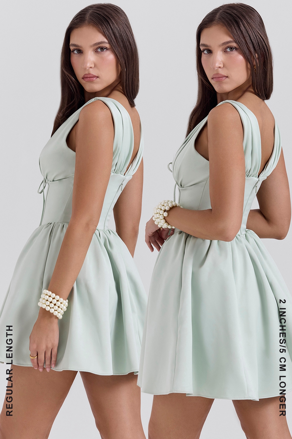 Emmeliette  Pistachio Satin Mini Dress — image 9