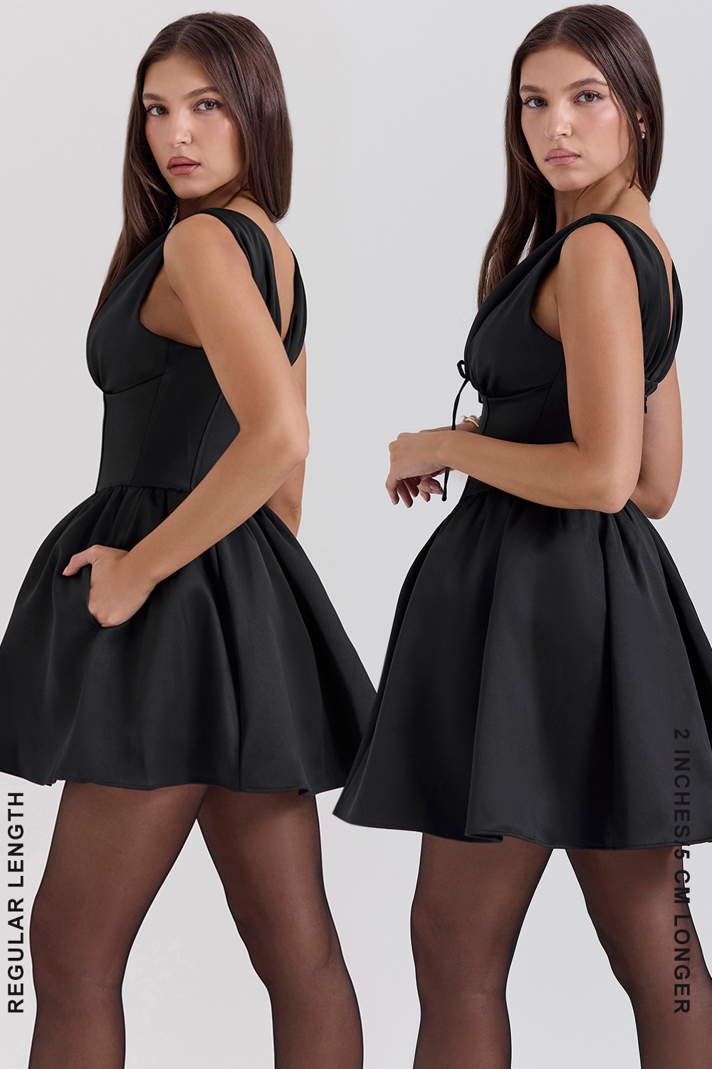 Emmeliette  Black Satin Mini Dress — image 10