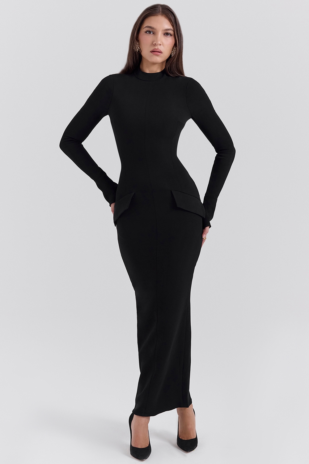 Marie-Louise  Black Turtleneck Maxi Dress — image 3