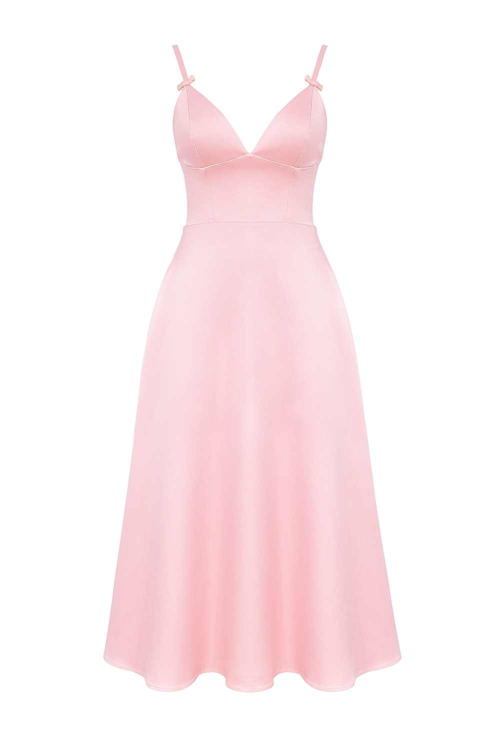 Tiffany  Parisian Pink Satin A-Line Midi Dress — image 11