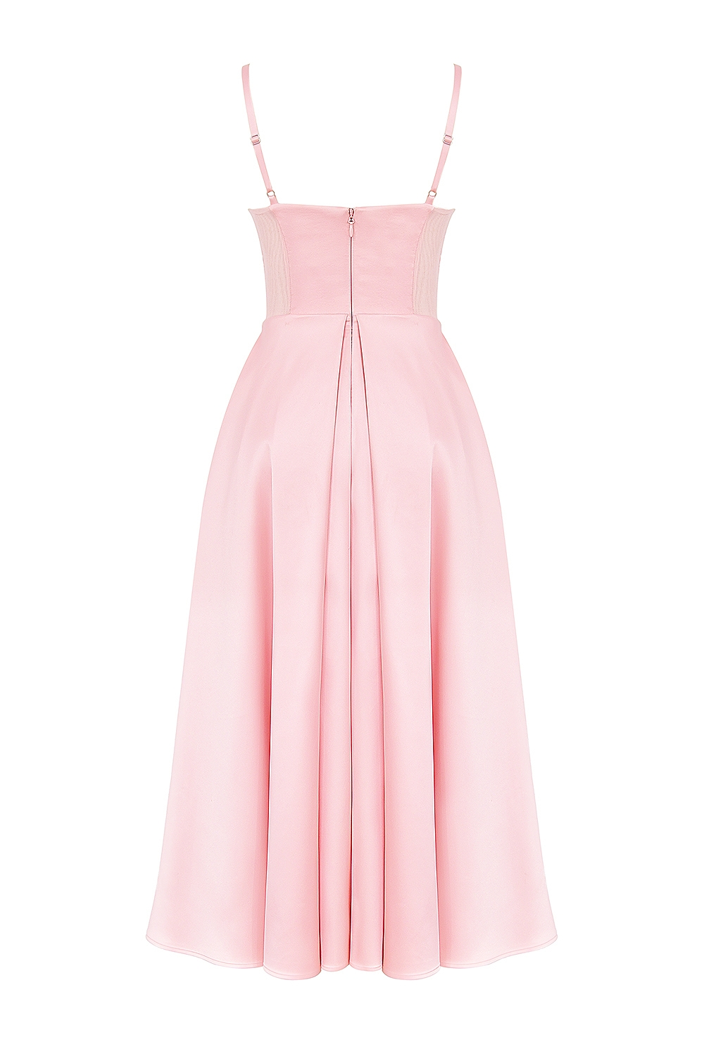 Tiffany  Parisian Pink Satin A-Line Midi Dress — image 13